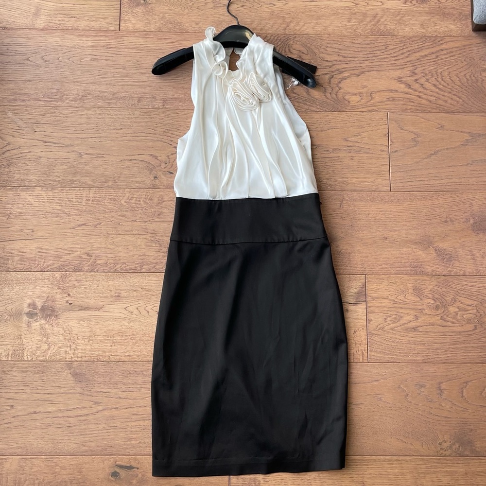 BCBG BCBGMaxAzria Black Ivory Rosette Dress